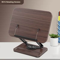 Nouvelle boîte de rangement de support de lecture de Base de couleur noyer étagère rotative à 360 degrés en métal support pour ordinateur portable réglable