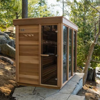 Sauna Inframerah Luar Ruangan Premium dengan Pemanas Digital Cerdas dari Kayu Cedar & Hemlock untuk Spa Rumah Mewah