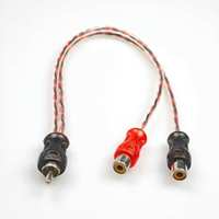 Câble adaptateur RCA Y Splitter 1 vers 2, paire torsadée mâle vers mâle, câble séparateur audio pour voiture, 2 RCA femelle vers 1 RCA mâle