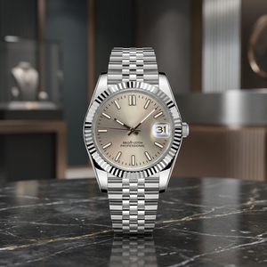 Montre analogique de luxe pour plongée, bracelet Jubilee gris clair argenté, acier inoxydable, cuir, 36 mm, 39 mm, mouvement Seiko NH35, 50 bars - Product Image 3