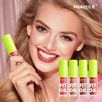Lot de 4 Huiles à Lèvres Teintées 4,8ml, Hautement Pigmentées, Maquillage Liquide Rose, Gloss Soin Brillant Repulpant et Hydratant