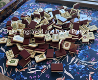 HIMORE Offre Spéciale : Jeu de Tuiles de Mahjong Américain en Acrylique Gravé et Sculpté, Couleur Violette, pour Jeu de Société et Divertissement