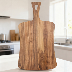 Planche à découper en bois d'acacia Bloc <span class=keywords><strong>de</strong></span> boucher Porte-légumes Planche à découper le fromage avec poignée - Product Image 1