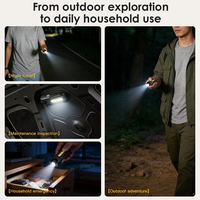 Lampe de travail magnétique portable, projecteur COB et LED, 6 modes, stroboscope d'urgence, lampe de poche rechargeable Type-C pour la randonnée en extérieur