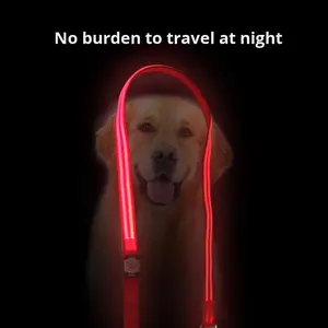 बाहरी कुत्ते ने ठोस चलने वाले चमकदार लीश पालतू पॉलिएस्टर रात चेतावनी पुल स्ट्रैप पैडड विस्फोट-प्रूफ भीड़ का नेतृत्व किया - Product Image 3