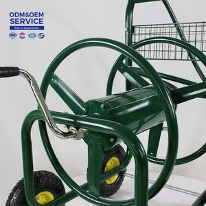 TC4719 Chariot d'enrouleur de tuyau d'arrosage robuste avec 4 roues Wagon de stockage de tuyau d'eau mobile Cadre en métal antirouille - Product Image 2