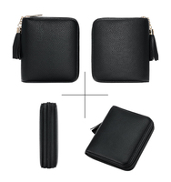 Portefeuille porte-cartes HaoRan en cuir, étui à cartes personnalisé avec logo, porte-cartes d'identité RFID en similicuir
