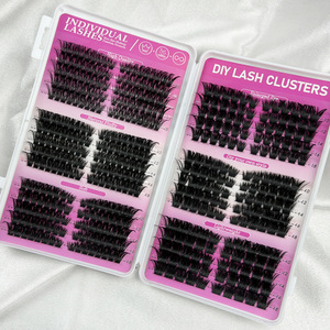 Cils en grappe thermofusibles D Curl Voluminou, grand format, naturels, denses, segmentés, pour la pose à domicile, en salon de beauté ou pour le maquillage. - Product Image 2