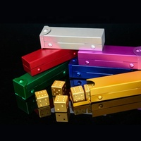 Jeu de dés en aluminium de haute qualité, 5 pièces, 16mm 6d, avec étui en métal, pour boissons, ktv, jeu de table, vente en gros,