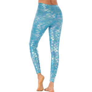 FOXA Leggings sirène à imprimé écailles de poisson brillantes pour femmes, pantalons extensibles S-4XL - Product Image 4