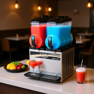 Dispensador de Bebidas Congeladas Vevor de 16L y 2 Grifos, Máquina de Granizados de Acero Inoxidable de Grado Comercial con Botón de Dispensación - Product Image 2