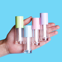 Tubes de gloss à lèvres ronds vides de 6 ml, transparents, roses, blancs, noirs, avec applicateurs, pour emballage cosmétique