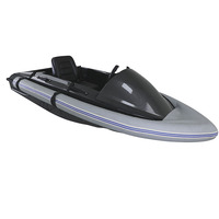 Embarcación Eléctrica de Alta Velocidad con ABS, Potente Motor de 15KW, 45-60km/h, Mini Jet Boat Go Kart Chaser, Batería de 74V 73AH, Negra, 2400mm