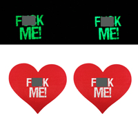 Jetable Sexy Nipple Pasties Femmes Coeur Forme "Kiss Me" Logo Imprimé Glow in the Dark Nipple Cover Seamless