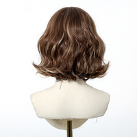 Perruque Bob Ondulée pour Femme, Usage Quotidien, Fête, Cosplay, Style Japonais, Perruque Complète 10 Pouces en Fibre Chimique avec Frange Souple