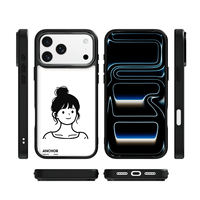 Coque de téléphone AG Feeling Black Edge avec motif grille pour iPhone 17, 17 Pro Max, 16 Pro, 15, 15 Pro Max – Coque magnétique