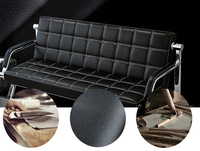 Ensemble de canapés de réception de bureau en cuir moderne et durable Mobilier de salon de beauté confortable avec revêtement en cuir PU à base métallique