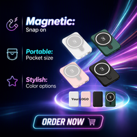 Batterie Li-polymère personnalisée 5000 mAh, type C, chargeur sans fil magnétique, 10 W, charge rapide, portable, sécurité, universel, téléphones mobiles