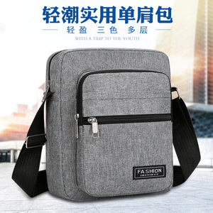 Fashion Instinct – Mini sac à bandoulière en nylon pour hommes, petit sac léger pour voyage d'affaires, sac à bandoulière de couleur unie multifonctionnel - Product Image 4