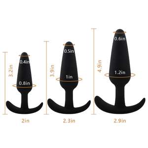 Tapón anal de silicona, paquete de 3 tapones <span class=keywords><strong>anales</strong></span>, juego de entrenamiento <span class=keywords><strong>para</strong></span> <span class=keywords><strong>principiantes</strong></span>, usuarios avanzados con base acampanada, <span class=keywords><strong>Juguetes</strong></span> sexuales de próstata en forma de T - Product Image 4