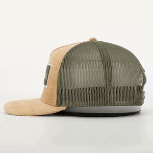 OEM Custom High Quality 5 Panel Adult Men Women Embroidery <b>Hook</b> Loop Patch Logo Mesh <b>Snap</b> Back Cap Gorras Corduroy Trucker Hat - Product Image 3