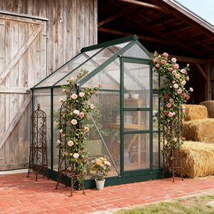 <span class=keywords><strong>Serre</strong></span> <span class=keywords><strong>de</strong></span> <span class=keywords><strong>jardin</strong></span> en métal Premium 4FTX6FT étanche facilement assemblé Style moderne écologique pour la croissance des plantes hydroponique - Product Image 1