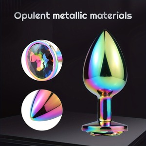 Colorful Metal Anal Plug Set Sex Toy Jewelry Base Stimulation Massage Plug <strong>Anales</strong> for Men - Product Image 4