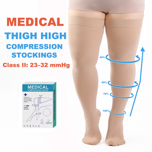 <span class=keywords><strong>Medias</strong></span> de <span class=keywords><strong>Compresión</strong></span> Personalizadas para Uso Médico, Tallas Grandes, 20-30 mmHg, Anti Varices, Edema, Recuperación, Punta Cerrada, Hasta el Muslo - Product Image 1
