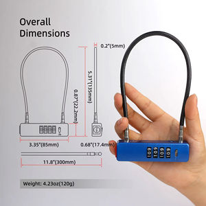 Câble en acier pratique avec cadenas à combinaison 2026 ; Vélo, véhicule électrique, valise, panier, armoire, rangement, chaîne antivol - Product Image 2