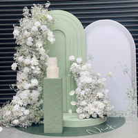 Toile de fond élégante personnalisée pour mariage support de fête en PVC décoration de scène pour événement réception de mariage toile de fond à arc ouvert