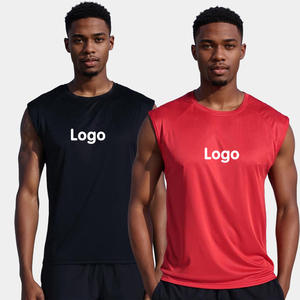 Camiseta sin mangas de nailon y seda helada para hombre, de secado rápido, alta elasticidad, informal, para fitness y actividades al aire libre, cuello redondo - Product Image 4