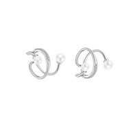 Fangxing – boucles d'oreilles à clip en argent Sterling S925, perles et Zircon, Design Simple haut de gamme, bijoux pour femmes