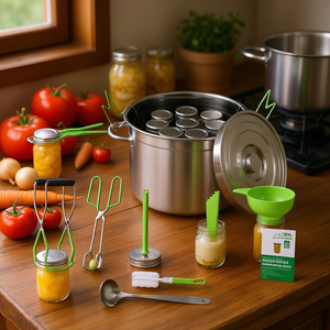 Kit per conserve a bagno d'acqua, 11 pezzi, utensili in acciaio inossidabile per la conservazione degli alimenti - Product Image 2