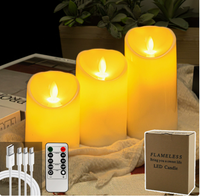 Bougie électronique rechargeable par USB, lumière de bougie simulée, flamme vacillante, bougie LED télécommandée pour mariage, concert