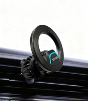 Support magnétique de téléphone pour grille d'aération de voiture, base rotative, design télescopique – Clip magnétique mains libres flexible compatible iPad et PC