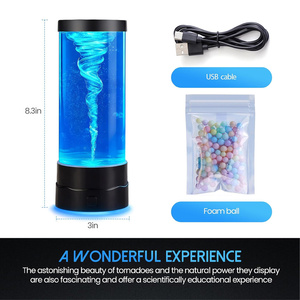 Lampe LED Tornado à Alimentation USB, Lumière LED Multicolore, Lampe Tornado Rotative à 7 Couleurs Changeantes pour Décoration de Chambre d'Étudiant, Jouet de Bureau Hypnotique - Product Image 3