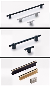 Gagang Furnitur Baja Hitam Emas Mewah Ringan Gaya <span class=keywords><strong>Modern</strong></span> Kenop Kabinet 128mm Lemari Pakaian Laci HAITAN - Product Image 3