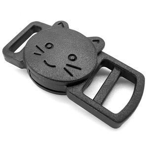 Aksesoris pakaian anyaman Paracord kerah kucing hitam gesper terpisah keamanan kepala kucing melengkung plastik - Product Image 6
