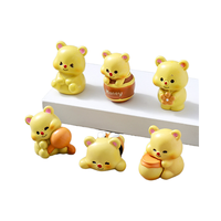 3D DIY Jardín de hadas casa de muñecas decoración animales miel oso miniatura Kawaii pequeño mediano resina figuritas a granel chico juguetes regalos