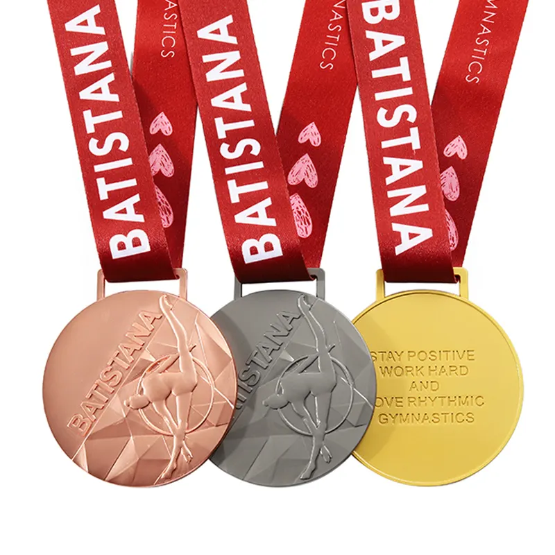 新しいカスタムダンスメダルスターチアリーディングダンススクールゴールドシルバーブロンズマット3Dスポーツメダルフリーアート付き