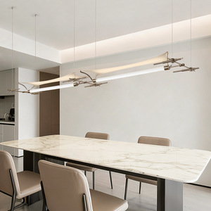 Lampe suspendue moderne minimaliste, longue, LED E27, avec commande par interrupteur, pour bureau, restaurant, bar, réception d'hôtel - Product Image 3