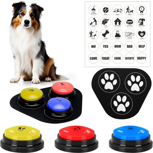 Dog Buttons for Communication Dog Talking Button 30s Voice Recordable Pet Training Buzzer Speaking Buttons for Cats Dogs