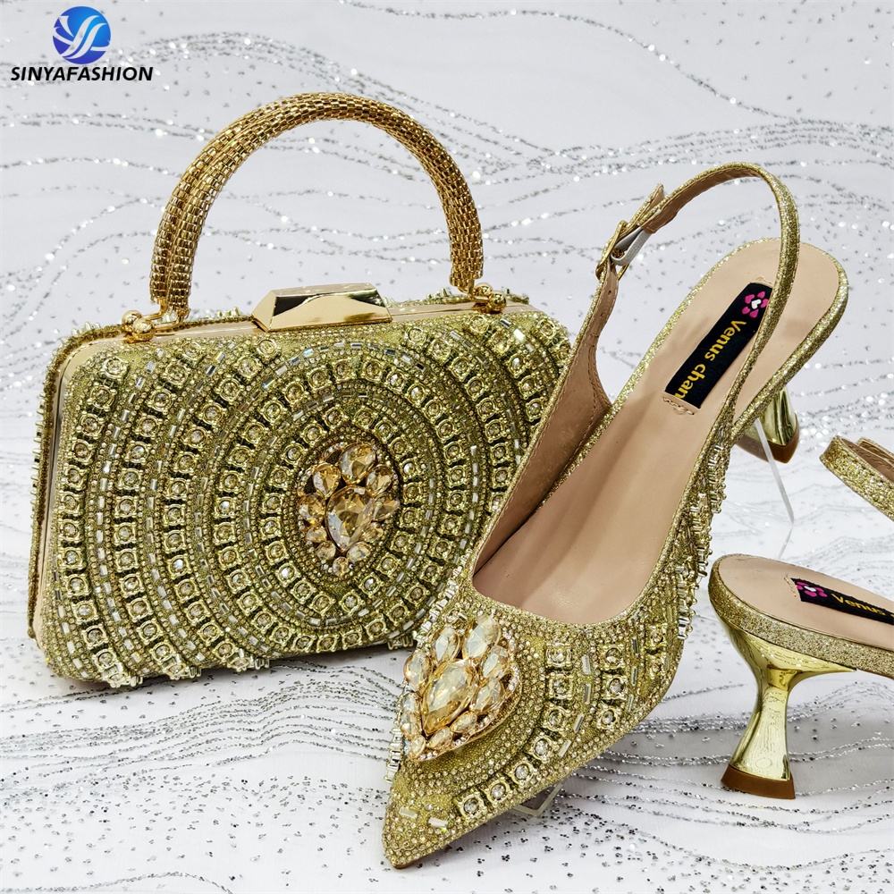 Italian Shoes and Bag Set High Heel Bridal Style