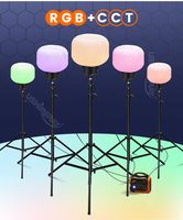 Tour lumineuse à LED RVB 200W alimentée par batterie, IP54, lampe de travail pratique pour les fêtes et événements spéciaux