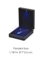 Boîtes de rangement pour bijoux en cuir PU rectangulaires faites à la main, portables, pour voyage, avec lumière LED, fermeture magnétique, multicolores, vente en gros