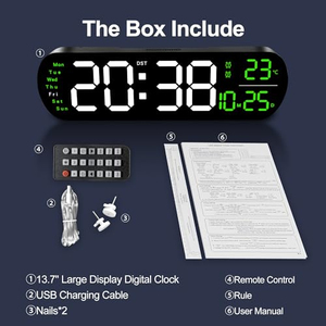 Horloges de chevet numériques multifonctions LED modernes, horloge numérique intelligente pour chambre à coucher, horloge de table numérique - Product Image 2