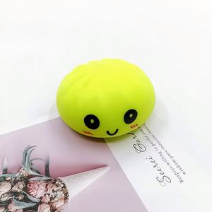 New Arrival Colorful Promotional Toy Cute Dumpling Bun Bao Squishy Stress Ball Smile Face Steamed Bun <b>Fidget</b> Toy with Steamer - Product Image 4