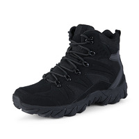 Bottes et Chaussures de Sécurité Tactiques Personnalisées pour Hommes, en Cuir Imperméable Noir Delta, Toile Camouflage Désert, Chevilles Montantes