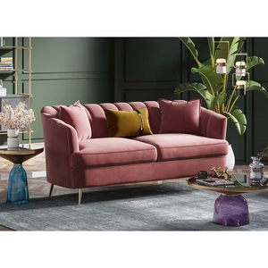 Sofá Chesterfield Moderno <span class=keywords><strong>de</strong></span> Lujo <span class=keywords><strong>de</strong></span> Tres Plazas, Tapizado en Terciopelo, para Sala <span class=keywords><strong>de</strong></span> Estar, en Oferta con Precio Competitivo, Patas <span class=keywords><strong>de</strong></span> Tela, Ideal para Hoteles - Product Image 3