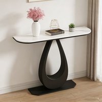 Table console moderne de style italien, légère et luxueuse, avec structure en métal et plateau en ardoise, pour salon, chambre, hôtel, hall d'entrée